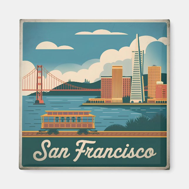 San Francisco USA Vintag Magnet (Vorne)