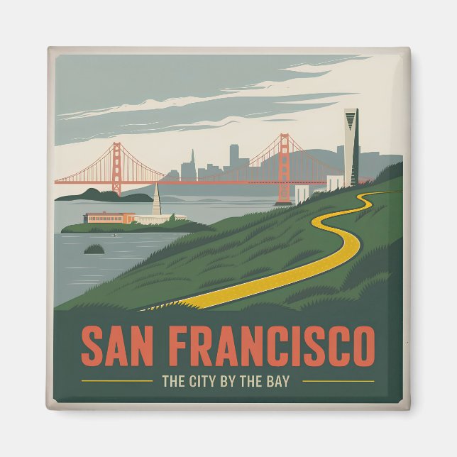 San Francisco USA Vintag Magnet (Vorne)