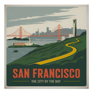 San Francisco USA Vintag Poster
