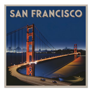 San Francisco USA Vintag Poster