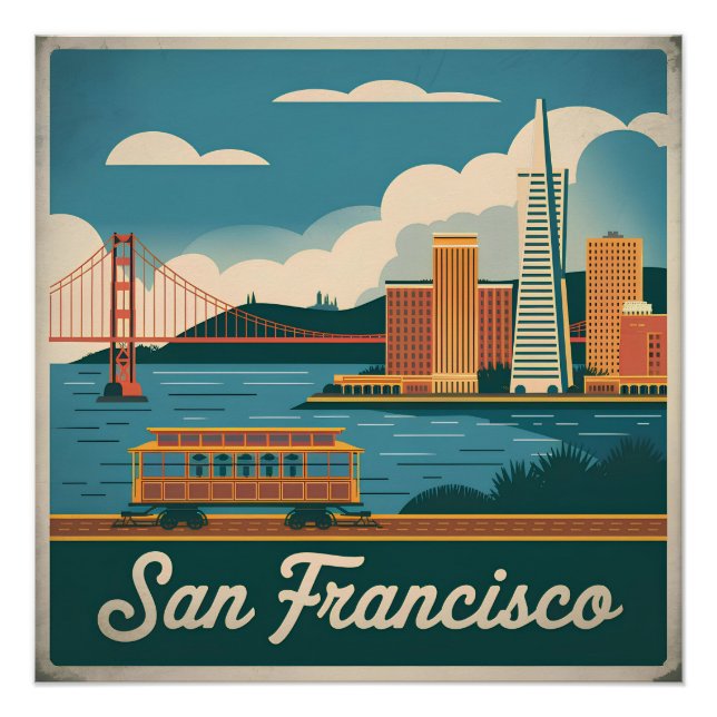 San Francisco USA Vintag Poster (Vorderseite)