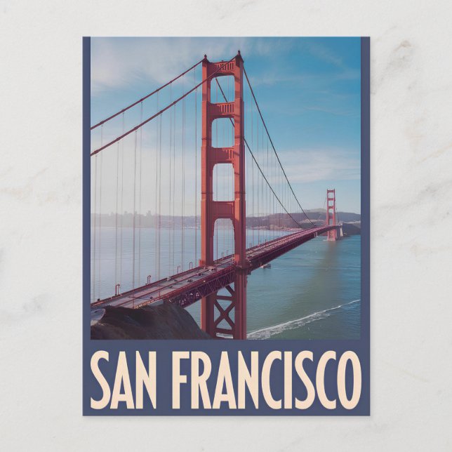 San Francisco USA Vintag Postkarte (Vorderseite)