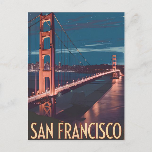 San Francisco USA Vintag Postkarte (Vorderseite)