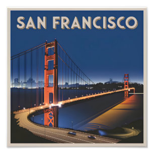 San Francisco USA vintage Fotodruck