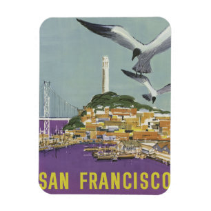 San Francisco USA Vintage Travel Magnet