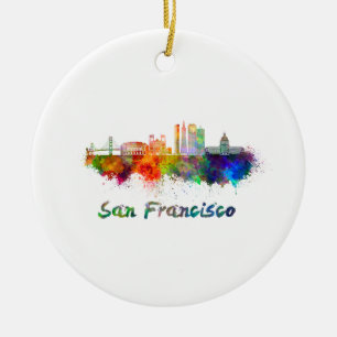 San Francisco V2 skyline in der watercolor Kopie Keramikornament