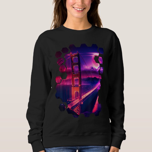 San Francisco Vaporwave Aesthetic Retro Style I Lo Sweatshirt (Vorderseite)