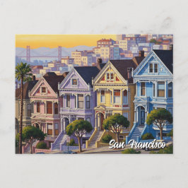 San Francisco Viktorianisch Houses Kalifornien Postkarte