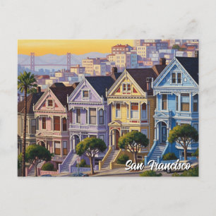 San Francisco Viktorianisch Houses Kalifornien Postkarte