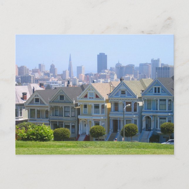 San Francisco Viktorianisch Row Postkarte (Vorderseite)