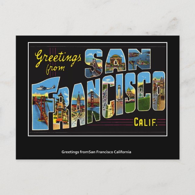 San Francisco Vintag Postcard Postkarte (Vorderseite)