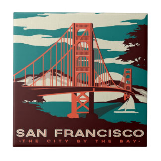 San Francisco Vintag Style Golden Gate Bridge Fliese