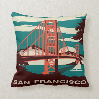 San Francisco Vintag Style Golden Gate Bridge Kissen