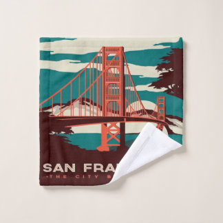 San Francisco Vintag Style Golden Gate Bridge Waschlappen