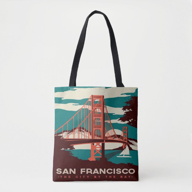 San Francisco Vintage Art-Taschentasche (Vorderseite)