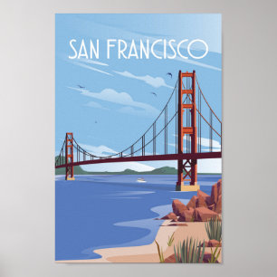 San Francisco Vintage Reiseplakat Poster