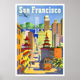 San Francisco Vintage Reiseplakat Poster