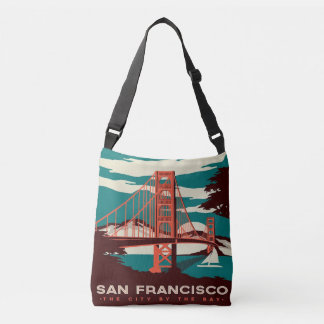 San Francisco Vintage Style Golden Gate Bridge Tragetaschen Mit Langen Trägern