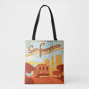 San Francisco Vintage Style Tote Bag Rollwagen
