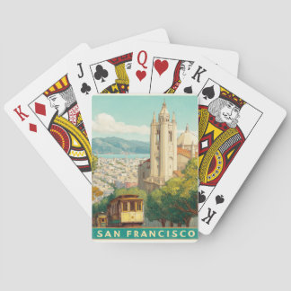 San Francisco Vintage Travel Poster Spielkarten