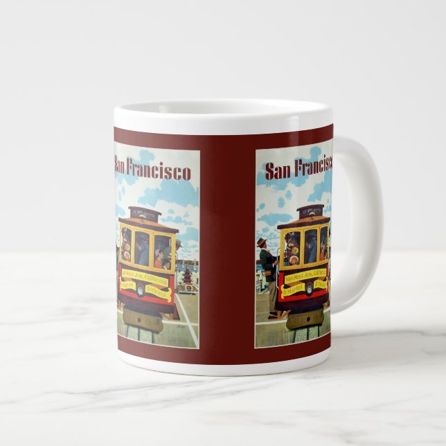 San Francisco Vintage Travel Poster Tasse (Vorderseite Rechts)