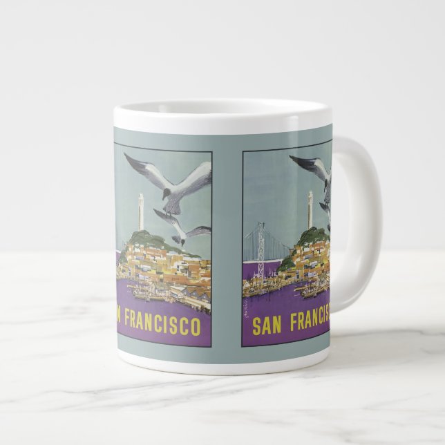 San Francisco Vintage Travel Poster Tasse (Vorderseite Rechts)