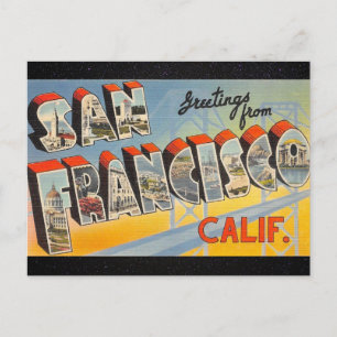 San Francisco Vintage Travel Postkarte
