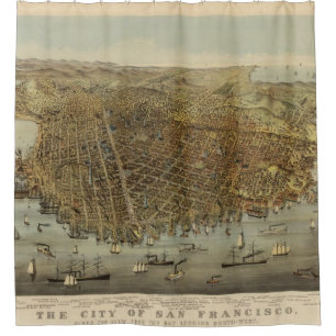San Francisco Vogelaugenansicht Duschvorhang