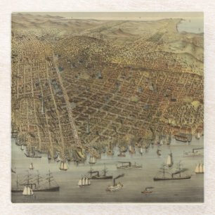 San Francisco Vogelaugenansicht Glasuntersetzer