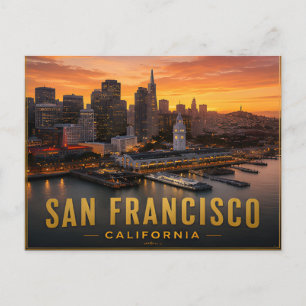 San Francisco Waterfront Sonnenuntergang Kaliforni Postkarte