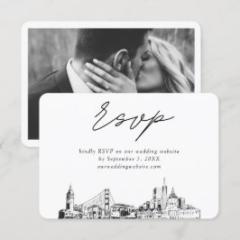 San Francisco Wedding Minimalistisch Sketch UAWG Begleitkarte