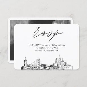 San Francisco Wedding Minimalistisch Sketch UAWG Begleitkarte
