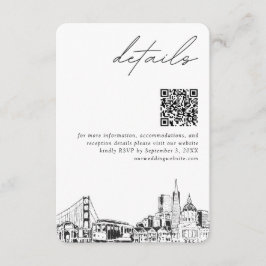 San Francisco Wedding Modern Details QR Code Begleitkarte