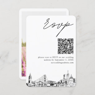 San Francisco Wedding Modern UAWG QR Code Begleitkarte
