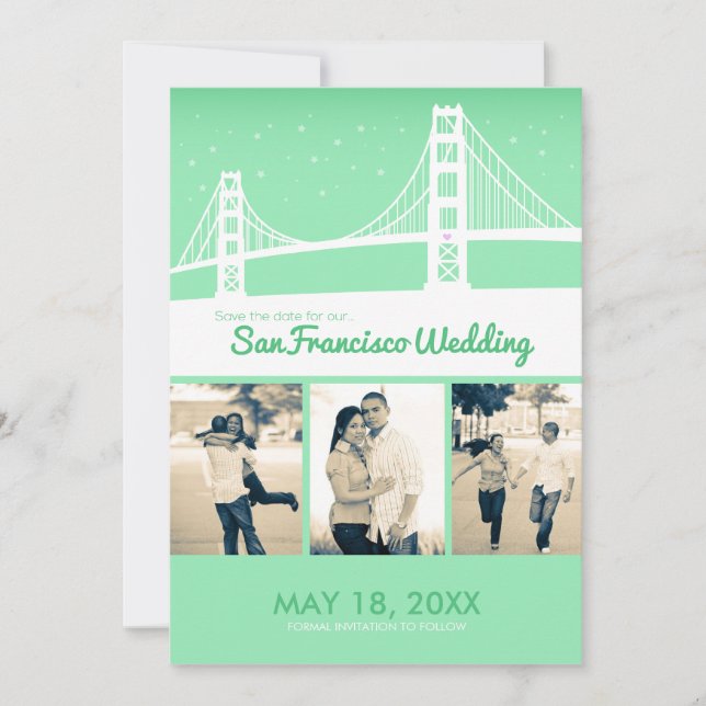 San Francisco Wedding Rett-the-date Save The Date (Vorderseite)