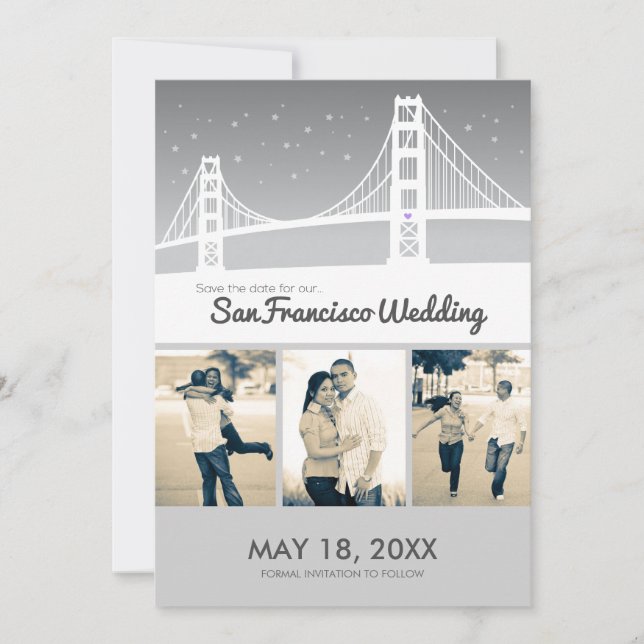 San Francisco Wedding Rett-the-date Save The Date (Vorderseite)