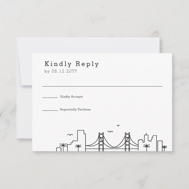 San Francisco Wedding | Skyline-UAWG RSVP Karte (Vorderseite)