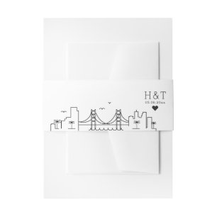San Francisco Wedding Stilisierte Skyline Monogr Einladungsbanderole