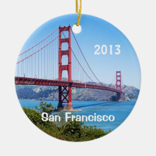 San Francisco Weihnachten 2-seitiger Anhänger Keramikornament