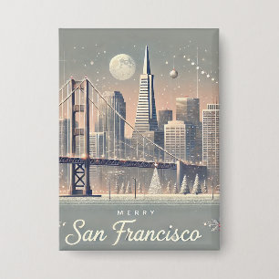 San Francisco Weihnachtskarte Golden Gate Bridge Button
