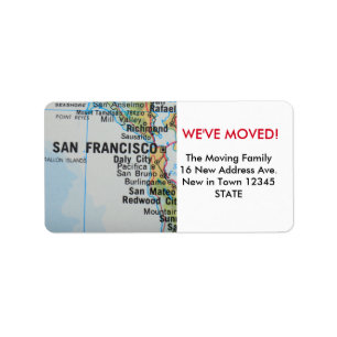 San Francisco Wir haben das Label verschoben Adressaufkleber