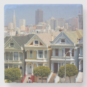 San Franciscos berühmte Painted Ladies Steinuntersetzer