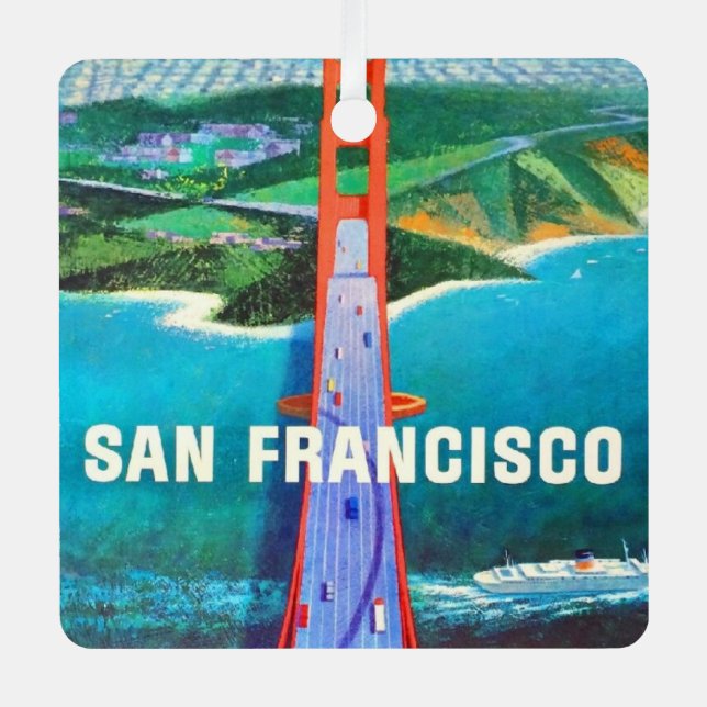 San Franciscos Golden Gate Bridge Ornament Aus Metall (Vorderseite)