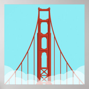 San Franciscos Ikonische Golden Gate Bridge Illust Poster