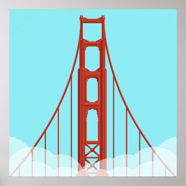 San Franciscos Ikonische Golden Gate Bridge Illust Poster (Vorne)
