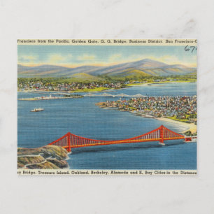 San Fransisco Golden Gate Bridge Vintag Postkarte