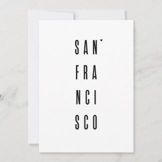San Fransisco - minimalistic typography card Karte