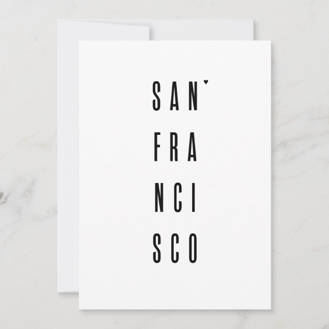 San Fransisco - minimalistic typography card Karte (Vorderseite)
