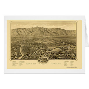 San Gabriel, panoramische Karte CAs - 1893