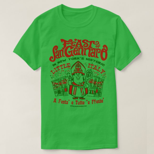 San Gennaro NYC Imitate Zurück T-Shirt (Design vorne)